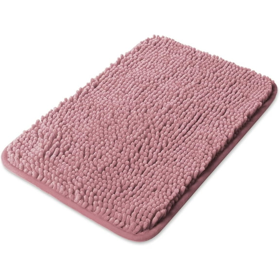GHGSDH-Small Bathroom Rugs 12"x18" – Thick Chenille Bath Mats | Absorbent and Washable Bath Rug Non-Slip, Plush and Soft Rugs for Bathroom, Shower, Sink(Rose Dawn)
