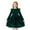 Green, variant on Girls Christmas Dress Velvet Long Sleeve Ruffle Shoulder Cute Crew Neck Velour Party Dresses for Girls