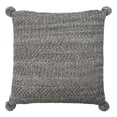 thumbnail image 3 of SAFAVIEH Pom Pom Knits Abstract Plush Pillow, 20" x 20", Dark Grey/Natural, 3 of 3