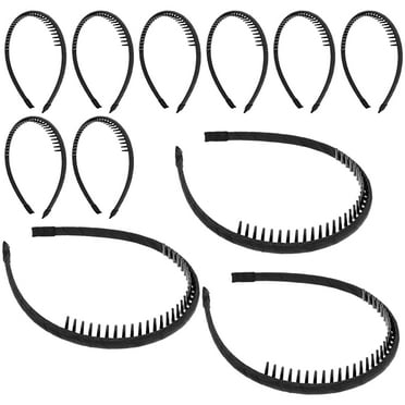 Hairbands 18PCS Plastic Teeth Comb Headbands Fine Hair Hoops Unisex Black Hairband Diy Hair Bands Headbands for Women Men Girls Headbands