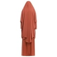 thumbnail image 2 of IBTOM CASTLE Women's Muslim Prayer Dress Hijab Scarf Prayer Abaya Maxi Islamic Modest Cardi Robe Orange, 2 of 7