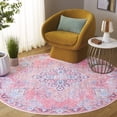 thumbnail image 2 of SAFAVIEH Arizona Rita Oriental Machine Washable Area Rug, Pink/Beige, 6' x 6' Round, 2 of 10