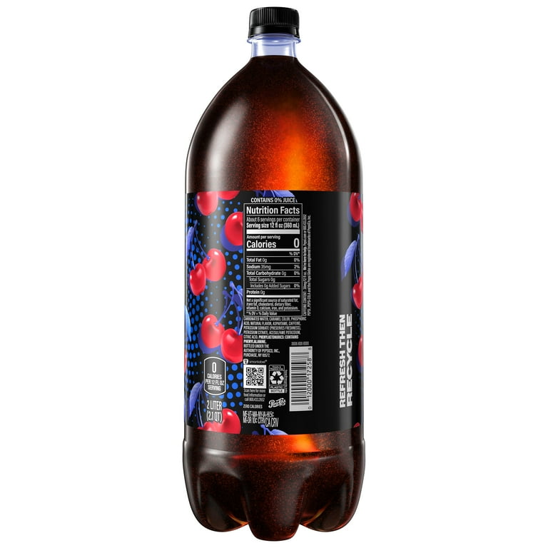 Pepsi Cola Zero Sugar Wild Cherry Cola Soda Pop, 2 Liter Bottle