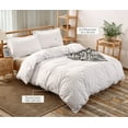 thumbnail image 5 of Ruvanti King  Size Cotton Duvet Cover Set - Off White 3 Pieces with Button Closure, 106x96 inches, 5 of 7