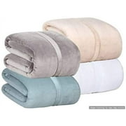 Berkshire Serasoft Plus Plush Polyester Blanket, Grey Full/Queen