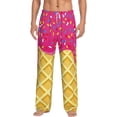 thumbnail image 2 of Picia Red Ice Cream Mens Soft Woven Cotton Elastic Waistband Sleep Pajama Pant Lounge Sleep Pant With Pockets And Drawstring-XX-Large, 2 of 9