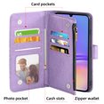 thumbnail image 6 of Asuwish Compatible with Samsung Galaxy A05 Wallet Phone Case and Tempered Glass Screen Protector Flower Faux Leather Flip Credit Card Holder Stand Zipper Cell Cover for Ao5 A 05 Women Purple, 6 of 8