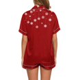 thumbnail image 4 of Enjoytime Womens Pajama Sets Shorts Christmas Print Short Sleeve 2 Piece Loungewear Set Holiday Casual Comfy Button Down Sleepwear, 4 of 6