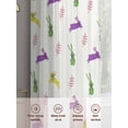 thumbnail image 6 of Spring Easter Sheer Curtains 54 Inch Length 2 Panels for Living Room, Yellow Green Purple Bunny Botanical Voile Kitchen Curtain Set, Luxury Privacy Drapes Window Treatment for Bedroom, 6 of 7