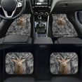 thumbnail image 2 of Xoenoiee Auto Carpet Tree Forest Camouflage Deer Design Universal Fit Car Floor Mats All Weather Protection Fit for Sedan, SUVs, Truck, Vans Set of 4, Black, 2 of 6