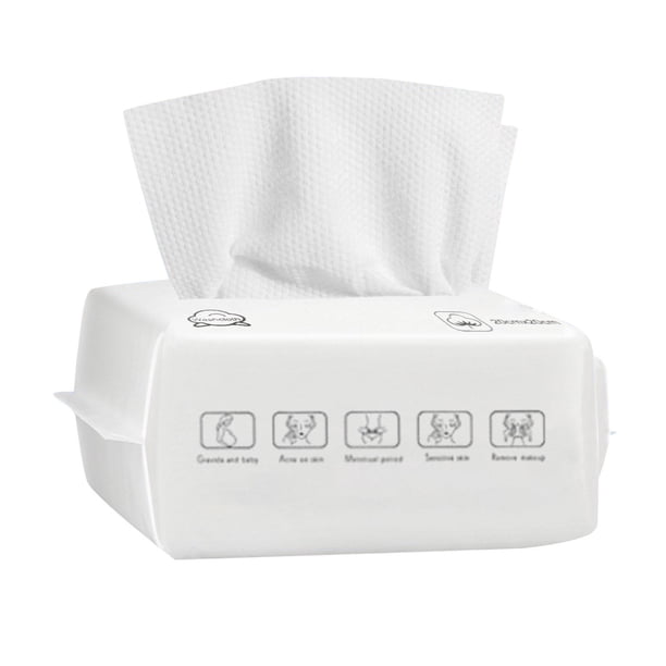 Toallitas faciales desechables y biodegradables, 50/100 unidades, suaves para piel sensible, desmaquillantes, limpieza facial, para viajes y uso doméstico, 1 paquete
