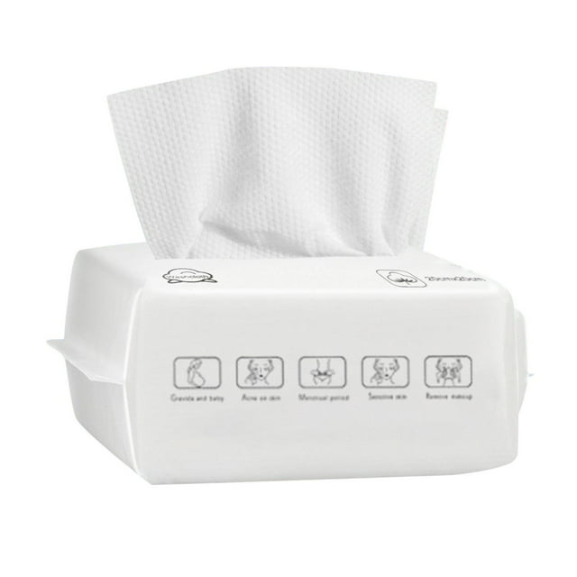 Serviette Jetable pour le Visage en Fibres Naturelles pour Peau Sensible, Usages Multiples