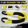thumbnail image 3 of SPEEDWOW 2PCS Tow Strap, 3”x20Ft & 30Ft, 50000 lbs Heavy Duty Tow Rope with Triple Reinforced Loops, Protective Sleeves & Storage Bag, Recovery Strap for Truck, Car, SUV, Jeep, ATV, 3 of 7