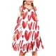 thumbnail image 1 of TaTaai Valentine Heart Print Long Sleeve A-Line Skater Dress, Valentine's Day Gift, Casual Party Twirly Dress Gift, 1 of 5