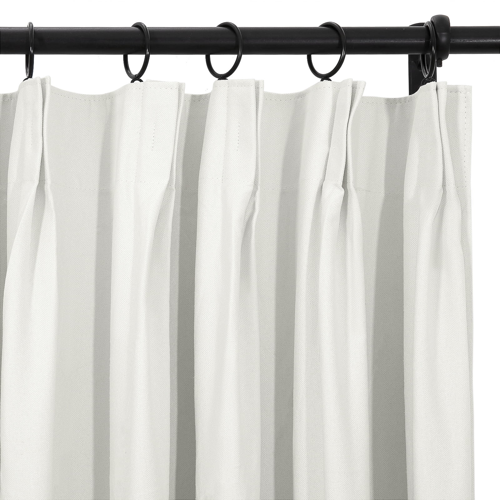 TWOPAGES 52 W X 84 L Inch Curtain Blackout Pinch Pleated Light Blocking Drape for Living Room, 1 Panel, Ivory White