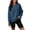Blue, variant on Crewneck Sweatshirts for Women 2025 Fall Winter Long Sleeve Side Slit Plain Sweatshirt Pullover Tops