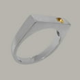 thumbnail image 3 of LBG British Made 9k White GoldMens Ring Natural Citrine Band Ring - 33 size options - Size 7.5, 3 of 6