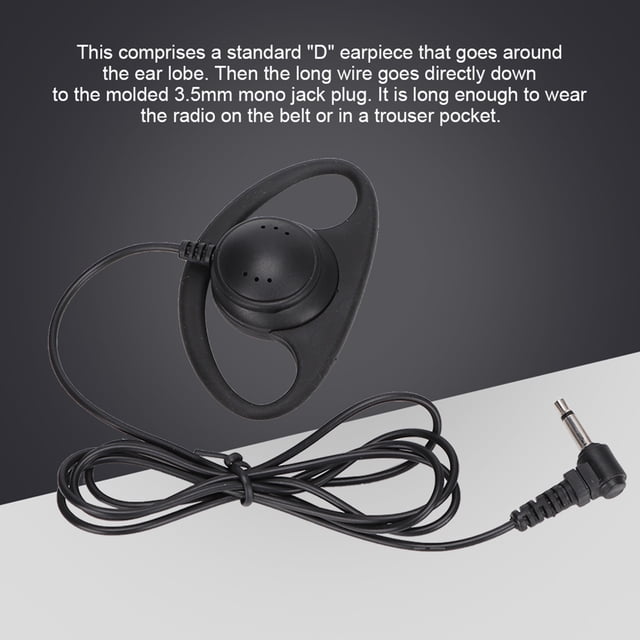 Auriculares D 5 Piezas ANGGREK Para Walkie Talkie Con Cable En Espiral Negro