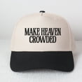 thumbnail image 3 of MAKE HEAVEN CROWDED Embroidered Trucker Hat - Women's Fashion Adjustable Snapback Cap, Stylish Cross-border Design, 3 of 9