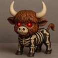 thumbnail image 2 of Fall Skeleton Highland Cow, Highland Cow Statue Decor Cow Enthusiast Gift Shelf Table Tray Living Room Bedroom Home Farmhouse Decoration Figurine, 2 of 4