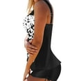 thumbnail image 2 of Women Summer Swimwear Padded Tank Tops Solid Drawstring Shorts, 2 of 7