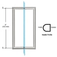 thumbnail image 2 of CRL RM8X8SC 8" Satin Chrome RM Series Flat Outside Surface/Round Tubing Inside Back-to-Back Pull Handle, 2 of 2
