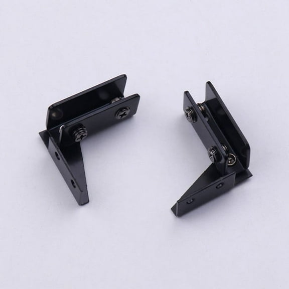 2PCS No Drilling Side Mounted Hardware Furniture Zinc Alloy Cabinet Door Hinge Glass Door Hinge Frameless Clamp BLACK