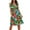 Red, variant on Women's Ruffled Printed Surplice Cap Sleeve Dress with Ruched Sheer Overlay and 100% Polyester fabric for events