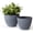 Marble Grey, variant on Flower Pots Outdoor Garden Planters, Indoor Plant Pots with Drainage Holes, Plastic, Marble Pattern Grey, Set 2 (11.3 + 11.3 Inch)