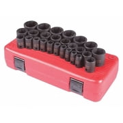 Sunex Tools 26-Piece 1/2 Drive Metric Impact Socket Set, Cr-Mo Steel, 10mm to 36mm