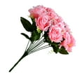 thumbnail image 4 of Ramo de flores de rosas artificiales de 12 cabezas, decoración floral de simulación, ramo de flores falsas para bodas, color rosa Speravity HA7624-02B, 4 of 6