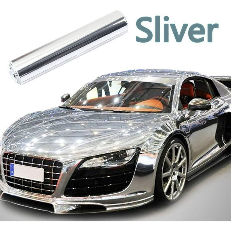  TECKWRAP 11.5 x 60 Chrome Mirror Silver Vinyl Wrap Adhesive  Car Sticker Decal Film : Automotive