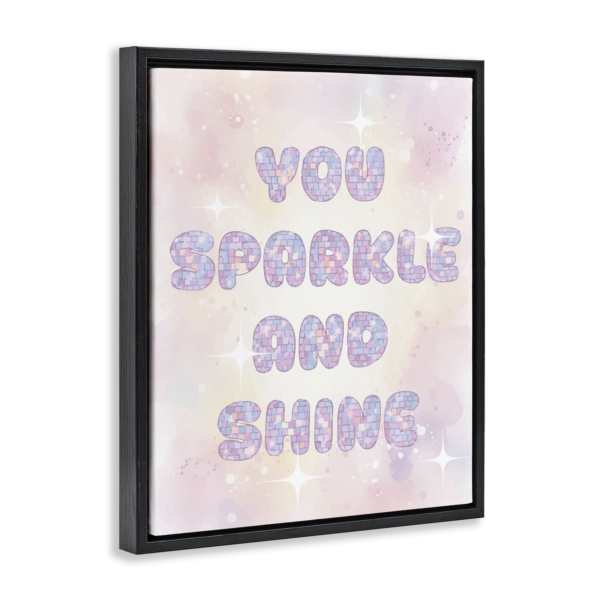 Stupell Industries You Sparkle And Shine Pastels Black Framed Floater Canvas Wall Art, design by Lil' Rue