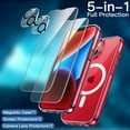 thumbnail image 3 of JETech 5 in 1 Magnetic Case for iPhone 14 Plus 6.7-Inch with 2-Pack Tempered Glass Screen Protector and Camera Lens Protector, Compatible with MagSafe, Shockproof Bumper Phone Cover (Red), 3 of 7