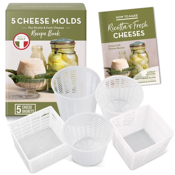 Set para hacer queso Country Trading Co., con 5 moldes para queso y libro