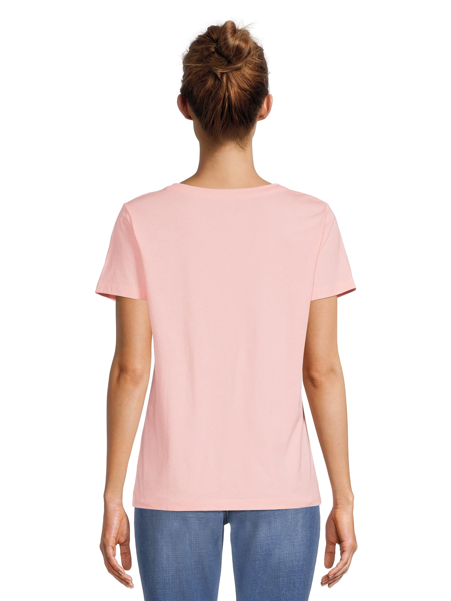 Time and Tru Women's Cotton V-Neck T-Shirt