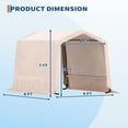 thumbnail image 6 of EastVita 6x6FT Outdoor Portable Storage Shed with Roll-Up Door Vent Khaki, 6 of 7
