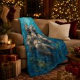 thumbnail image 3 of Adorable Curious Otters Swimming Together Turquoise Water Scene, Peaceful Botanical Scene, Warm Flannel Blanket for Cabin and Lodge, Garden Lovers Housewarming Gift, Botanical Home Decor, 3 of 9