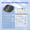 thumbnail image 5 of Rechargeable Foot Massager with EMS & TENS, Electric Foot Massager for Muscle Relaxation & Comfort, 10 Modes 20 Intensity Levels, Portable & Cordless Design (Black), 5 of 7