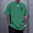 thumbnail image 6 of adaychics Christian Tshirts Men Crew Neck Spanish Bible T-shirt Short Sleeve Oversized Casual Tops for Vacation, 6 of 7