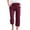 Brick Red, variant on Women New Trousers Solid Color Straight Leg Drawstring Pants Calf Length Split Sweatpants With Pockets Suitable For Various Occasions