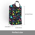 thumbnail image 3 of KLL Geometric 1980s Styled Laundry Hamper,Large Canvas Fabric Lightweight Storage Basket Toy Organizer Dirty Clothes Collapsible Waterproof, 3 of 6