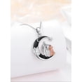 thumbnail image 5 of Dorunmo Father Daughter Dancing Necklace 925 Sterling Silver Black Crescent Moon Necklace I Love You to the Moon and Back Jewelry Gifts for Daughter from Father, 5 of 6