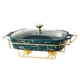 thumbnail image 4 of Elodie Chafing Dish Buffet Server Rectangular Large Capacity Casserole Tray for Parties Green, 4 of 8