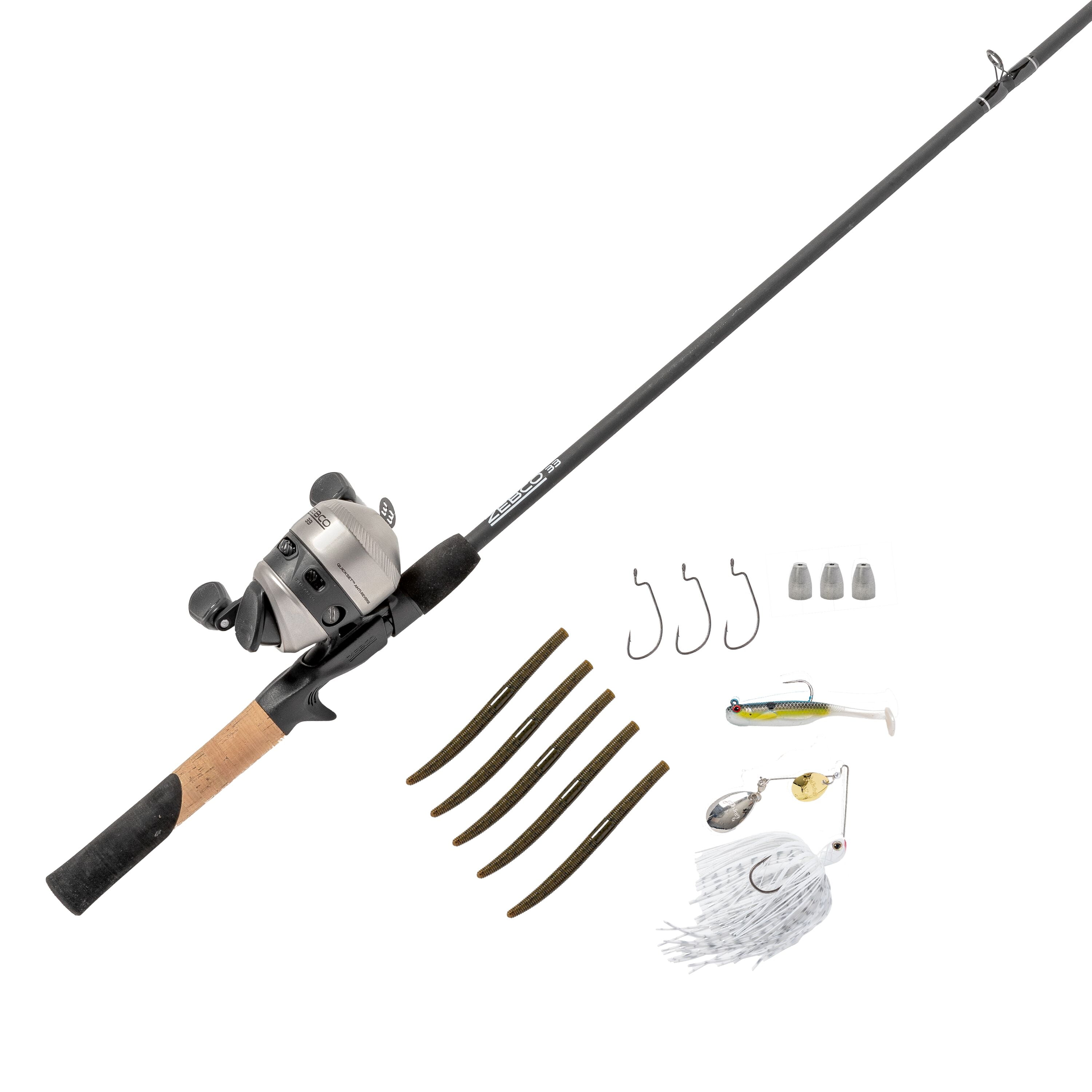 Zebco 33 Bass and Gamefish 5'8 Medium Action Spincast Combo with