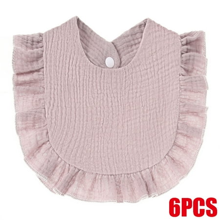 

6PCS Muslin Baby Bibs Drool Teething Bibs Violet 0-1year