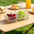 thumbnail image 4 of 2-Compartment Acrylic Server, Luxury Snack Platter, Commercial Bar Fruit Display Tray, Divided Appetizer Dish, Party Hosting Essential​, A, 4 of 5