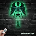 thumbnail image 5 of Craftnamesign Skeleton Fairy Metal Wall Art LED Light, Gothic Skull with Wings Sign Decoration, 5 of 5