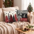 thumbnail image 6 of Sm:)e Merry Bright Hello Winter Christmas Trees Pillow Covers 18 x 18 Inch Set of 4, Xmas Holiday Outdoor Cushion Case for Sofa Couch, 6 of 8