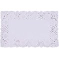 thumbnail image 1 of Tapetes de papel de encaje blanco de 30 x 40 cm, rectangulares, desechables, para bodas, cumpleaños, pasteles, postres y vajilla., 1 of 5